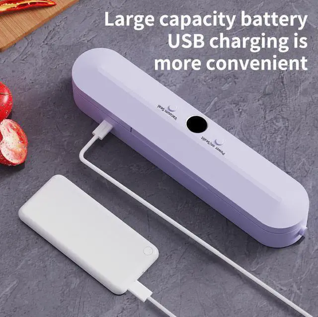 Alt view image 4 of 7 - Wireless charging vacuum sealing machine Food preservation packaging machine Vacuum sealing machine Small plastic sealing machine