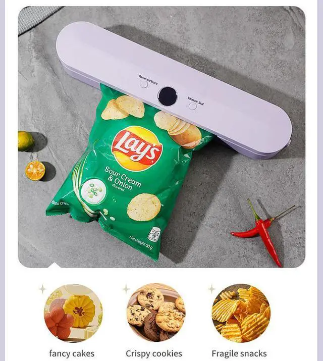 Alt view image 7 of 7 - Wireless charging vacuum sealing machine Food preservation packaging machine Vacuum sealing machine Small plastic sealing machine