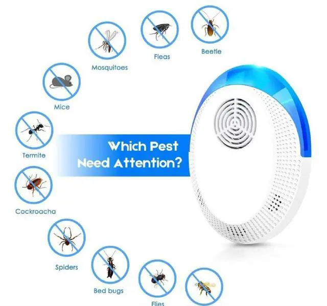Main image of Ultrasonic Repeller to Repel Mice and Rat Indoor Pest Insect Rodent Mouse Deterrent Repellent Plugin Spider Cockroach Critter Pest Device 6 Pack