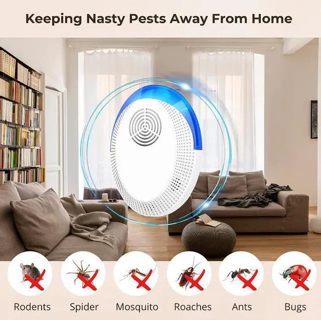 Alt view image 4 of 7 - Ultrasonic Repeller to Repel Mice and Rat Indoor Pest Insect Rodent Mouse Deterrent Repellent Plugin Spider Cockroach Critter Pest Device 6 Pack