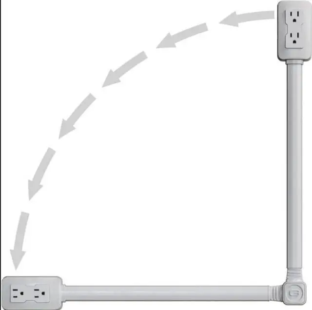 Alt view image 2 of 7 - Electrical Outlet Extender Outlet Concealer with Cord Concealer Kit Flat Extension Cord with Multi Outlets Power Strip Ideal for Home Improvement Hide Bulky and Messy Cords