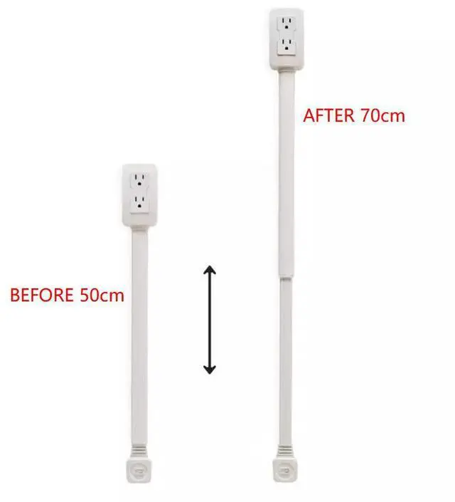 Alt view image 5 of 7 - Electrical Outlet Extender Outlet Concealer with Cord Concealer Kit Flat Extension Cord with Multi Outlets Power Strip Ideal for Home Improvement Hide Bulky and Messy Cords