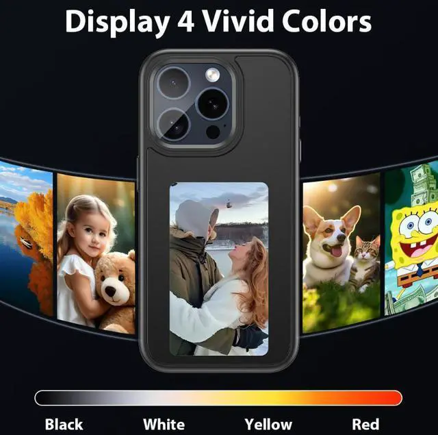 Alt view image 7 of 7 - Smart Ink Screen Projection Phone Case for iPhone,Instantly Displays Photos on The Ink Screen Back Cover.DIY and Customizable Phone Case,Personalize Your Phone