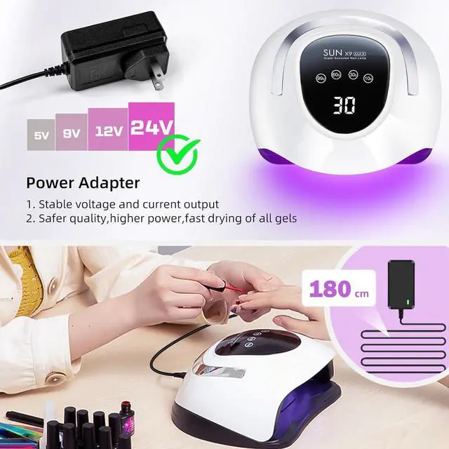Alt view image 4 of 7 - 220W UV LED Nail Lamp,UV Light for Nails Gel Polish with 57 Lamp Beads 4 Timer Setting & LCD Touch Display Screen, Auto Sensor, Professional Nail Light UV Nail Lamp for Gel Nails