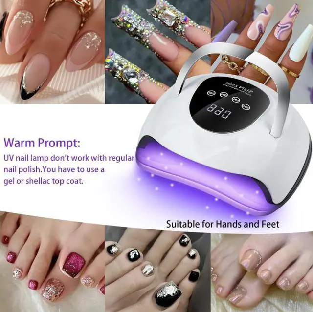 Alt view image 6 of 7 - 220W UV LED Nail Lamp,UV Light for Nails Gel Polish with 57 Lamp Beads 4 Timer Setting & LCD Touch Display Screen, Auto Sensor, Professional Nail Light UV Nail Lamp for Gel Nails