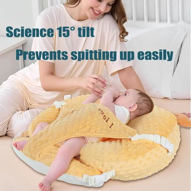 Alt view image 2 of 7 - Reflux Pillow for Baby Design Dual-use Feature, Baby Feeding Pillow, Nursing Pillows for Breastfeeding with Breathable Removable Cover