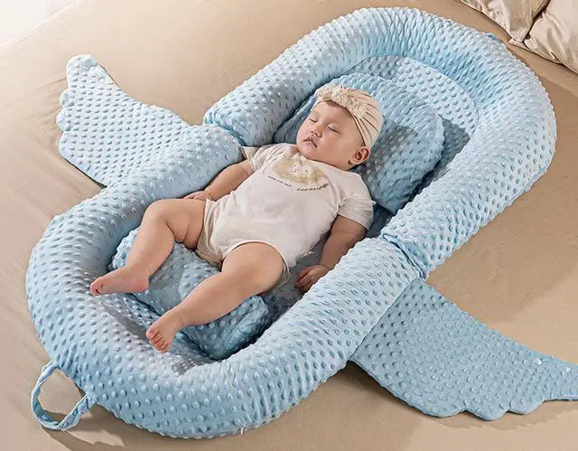 Alt view image 2 of 7 - Baby Lounger, Baby Antireflux Lounger Pillow Portable Baby Nest,Breathable Foldable Storage and Machine-Washable for Newborn 0-12 Months Infant Babies for Home and Travel
