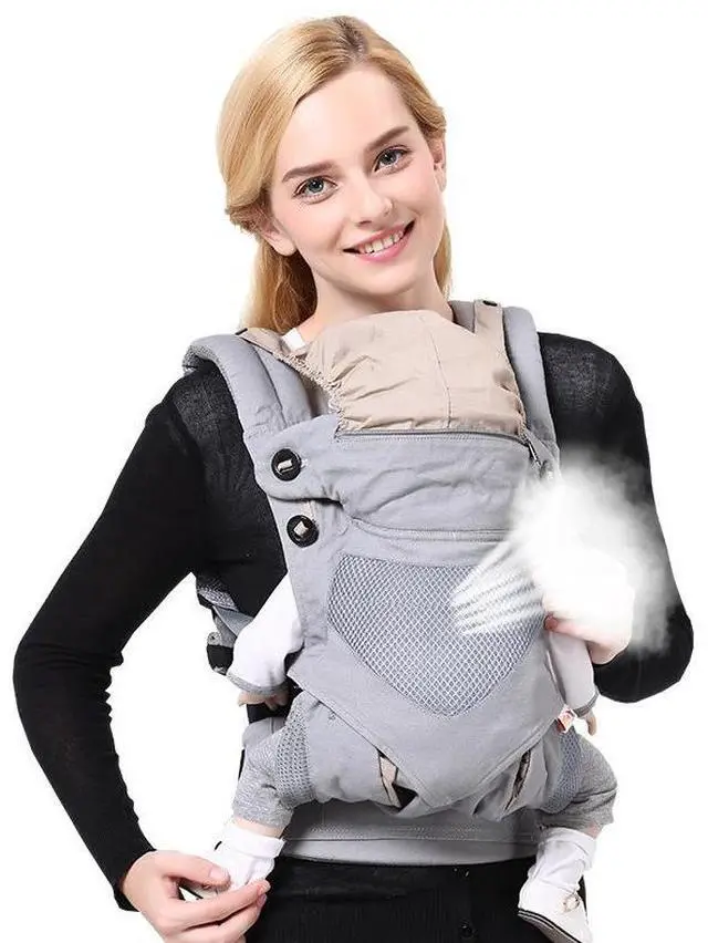 Alt view image 2 of 7 - CPC ZAIQ Baby Carrier  Ergonomic, Adjustable Baby Carrier with 4 Carry Positions, Padded Shoulder Straps and Lumbar Support (Blackpepper)