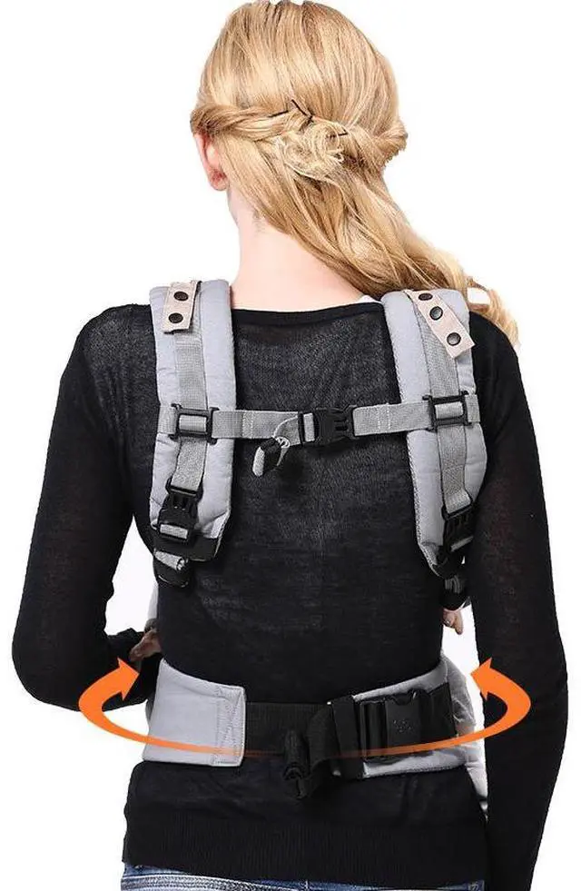 Alt view image 4 of 7 - CPC ZAIQ Baby Carrier  Ergonomic, Adjustable Baby Carrier with 4 Carry Positions, Padded Shoulder Straps and Lumbar Support (Blackpepper)