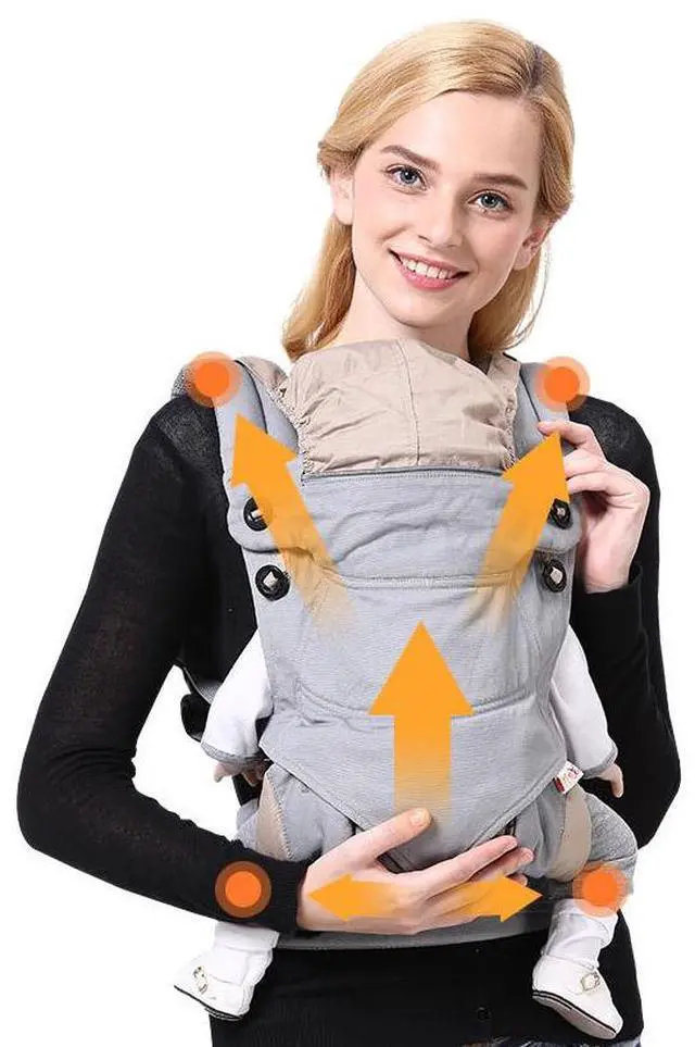 Alt view image 3 of 7 - CPC ZAIQ Baby Carrier  Ergonomic, Adjustable Baby Carrier with 4 Carry Positions, Padded Shoulder Straps and Lumbar Support (Blackpepper)