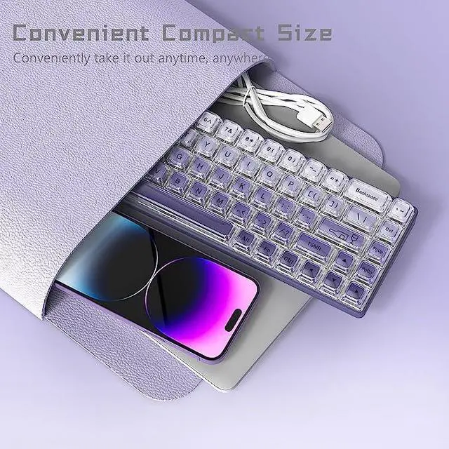 Alt view image 6 of 6 - Womier W-K68 60% Keyboard Gaming - Gradient Purple Mechanical Keyboard, Hot-Swappable Keyboard, RGB Custom Mini Keyboard with Arrow Keys/Software Supported - Linear White Switch