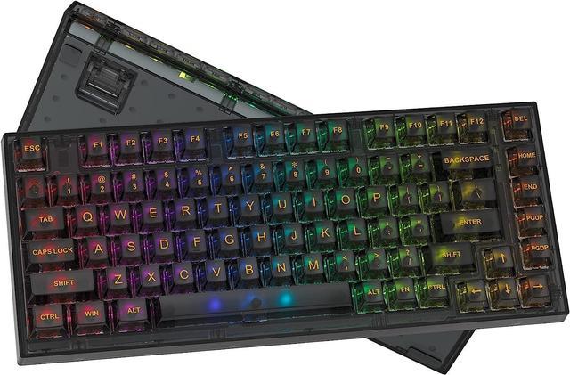 Womier S-K75 75% Custom Keyboard - Transparent Gaming Keyboard, Hot swap  Mechanical Keyboard,82 key shims, with RGB backlight, Pre-lubricated  stabilizer for Mac/Win (Black) 