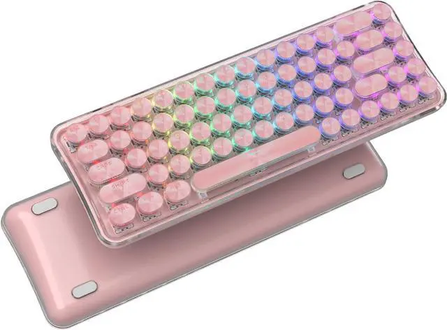 Main image of XVX K680 Typewriter Style Wireless Mechanical Keyboard, Bluetooth/2.4G/Wired Tri-Mode 65% Compact Gaming Mechanical Keyboard with RGB Backlit, Retor Computer Keyboard for Mac/PC/Win, Blue Switches