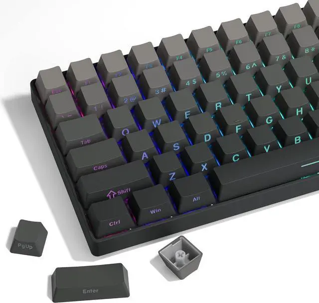 Main image of Shine Through Keycaps - Side Print Keycaps, PBT Double Shot Custom Keycap Set, 136 Keys Gradient Seaweed Green Keycaps, OEM Profile Keyboard Keycaps for Cherry Gateron MX Switches Keyboard