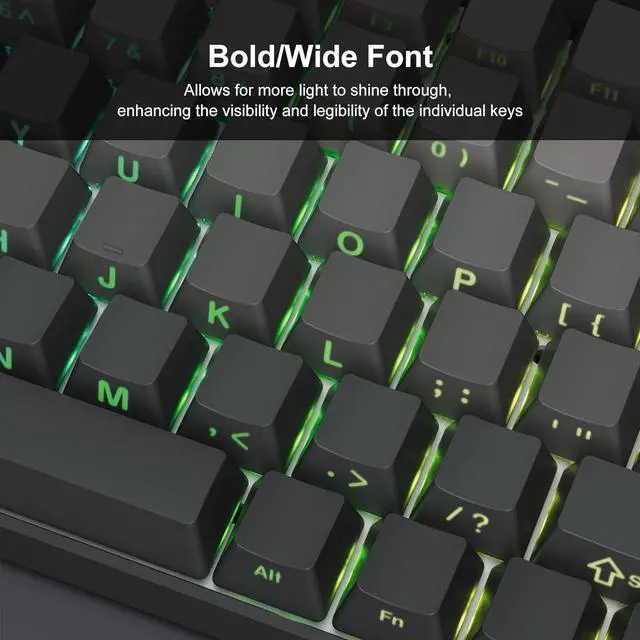 Alt view image 2 of 6 - Shine Through Keycaps - Side Print Keycaps, PBT Double Shot Custom Keycap Set, 136 Keys Gradient Seaweed Green Keycaps, OEM Profile Keyboard Keycaps for Cherry Gateron MX Switches Keyboard