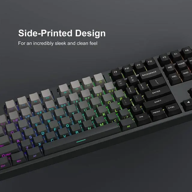 Alt view image 3 of 6 - Shine Through Keycaps - Side Print Keycaps, PBT Double Shot Custom Keycap Set, 136 Keys Gradient Seaweed Green Keycaps, OEM Profile Keyboard Keycaps for Cherry Gateron MX Switches Keyboard