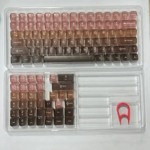 Main image of Womier Gradient Brown Frosted keycaps,Translucent Keyboard keycaps,Jelly Key caps Set,Shine Through Key caps,MDA Profile Keyboard caps for Mx Switches Mechanical Keyboard(115key)