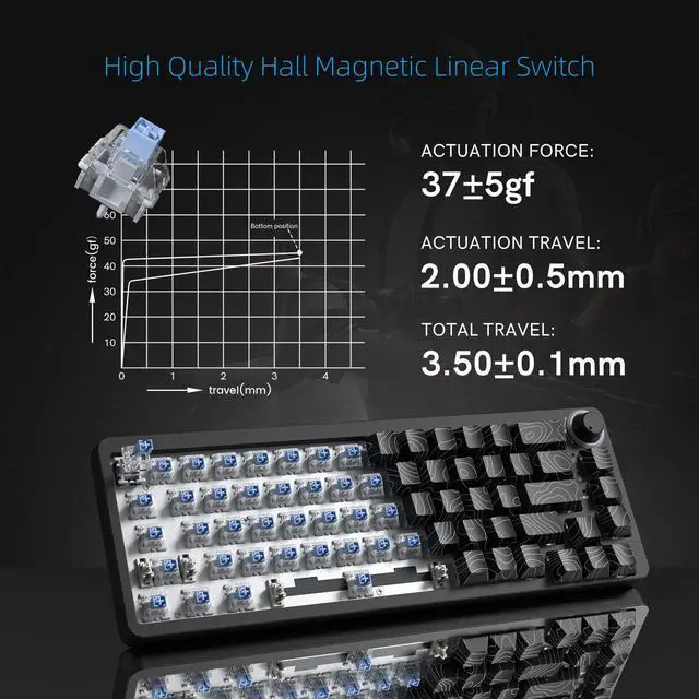 Alt view image 7 of 7 - Womier M68HE PRO 60% Percent Keyboard Rapid Trigger Gaming Keyboard RGB | Hall Effect Topographic Keyboard,Wired Custom 8000 Hz Mechanical Keyboard with Magnetic Switch,PBT Keycap for Mac/Win,Black
