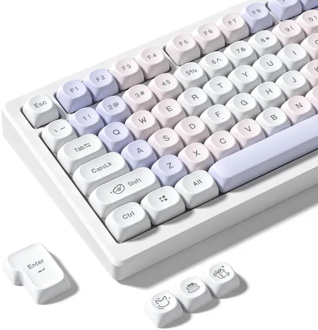 Main image of Womier PBT Keycaps Set, Dream Cute Keycaps MOA Profile | Mechanical Keyboard Caps, Custom Keycaps Full Size for 60 65 75 100 Percent Cherry MX Switches Mechanical Keyboard, Purple