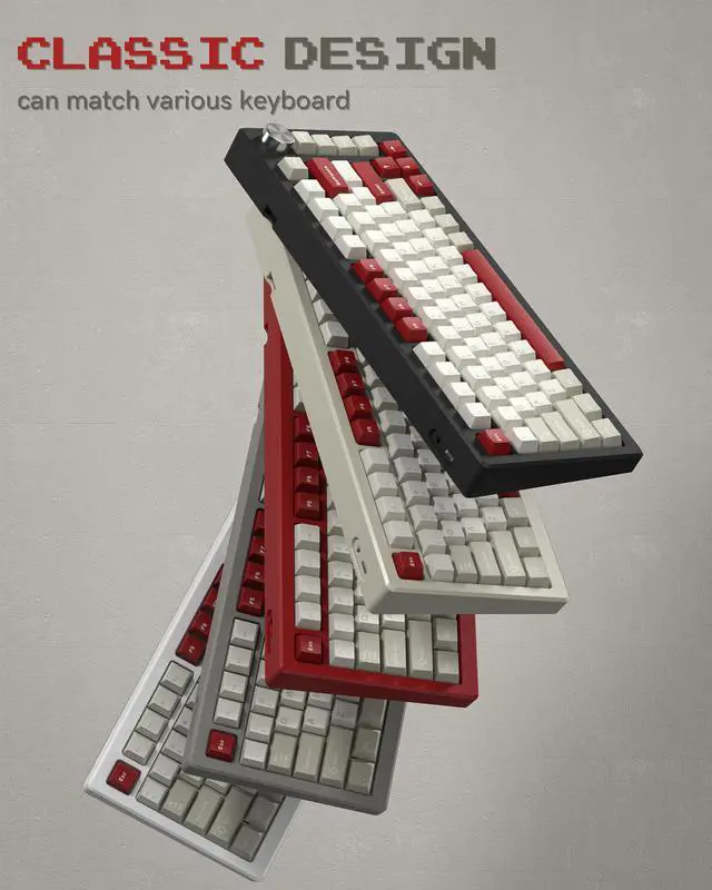 Alt view image 6 of 7 - Womier Double Shot PBT Keycaps Set 138 Keys, Cherry Profile Custom Keycaps 60 65 75 100 Percent for 61/64/68/84/87/100/104/108 Retro Gaming Mechanical Keyboard, Creamy Vintage Grey
