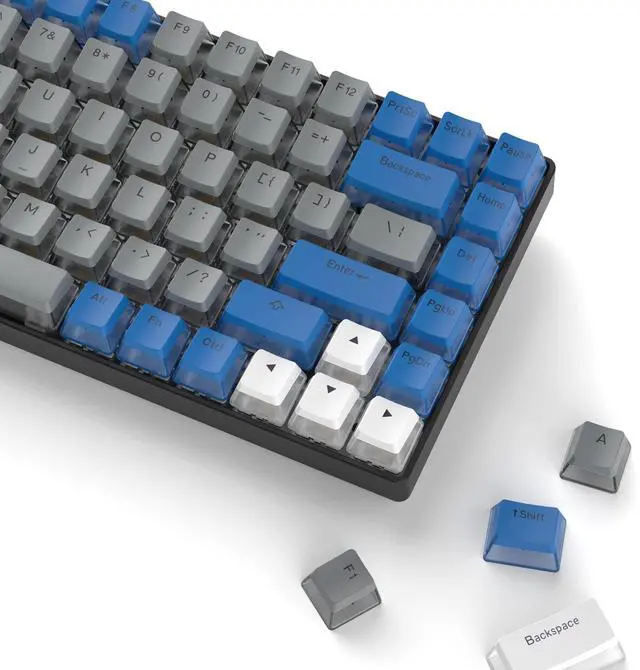 Main image of Womier PBT Pudding Keycaps- Shine Through Keycaps | 164 Keys Keycap Set 60 65 75 100 Percent, OEM Profile for Custom Cherry Gateron MX Switches Mechanical Keyboard, Blue