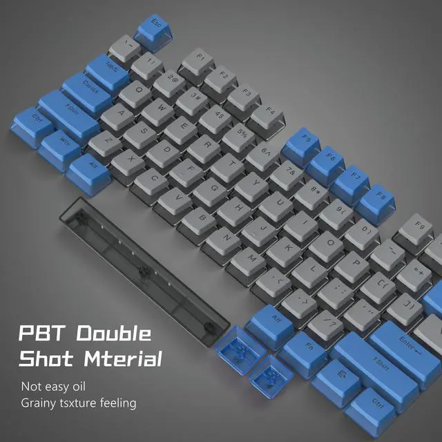 Alt view image 4 of 6 - Womier PBT Pudding Keycaps- Shine Through Keycaps | 164 Keys Keycap Set 60 65 75 100 Percent, OEM Profile for Custom Cherry Gateron MX Switches Mechanical Keyboard, Blue