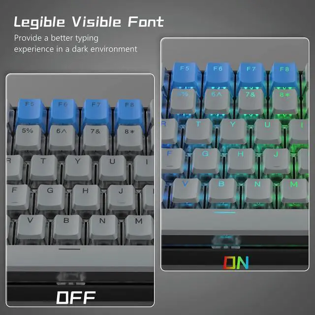 Alt view image 5 of 6 - Womier PBT Pudding Keycaps- Shine Through Keycaps | 164 Keys Keycap Set 60 65 75 100 Percent, OEM Profile for Custom Cherry Gateron MX Switches Mechanical Keyboard, Blue
