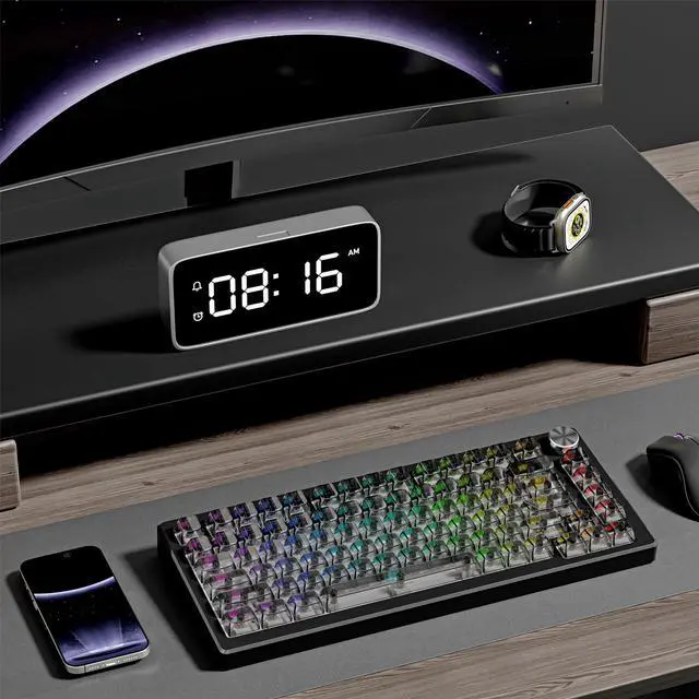 Alt view image 7 of 7 - Womier Grey Clear keycaps,Transparent keycaps 60 75 100 Percent,Ceramic Jelly Keyboard caps Set,Shine Through keycap.,MDA Profile Keyboard Key Cap for Mx Switches Mechanical Keyboard(Side Printed)