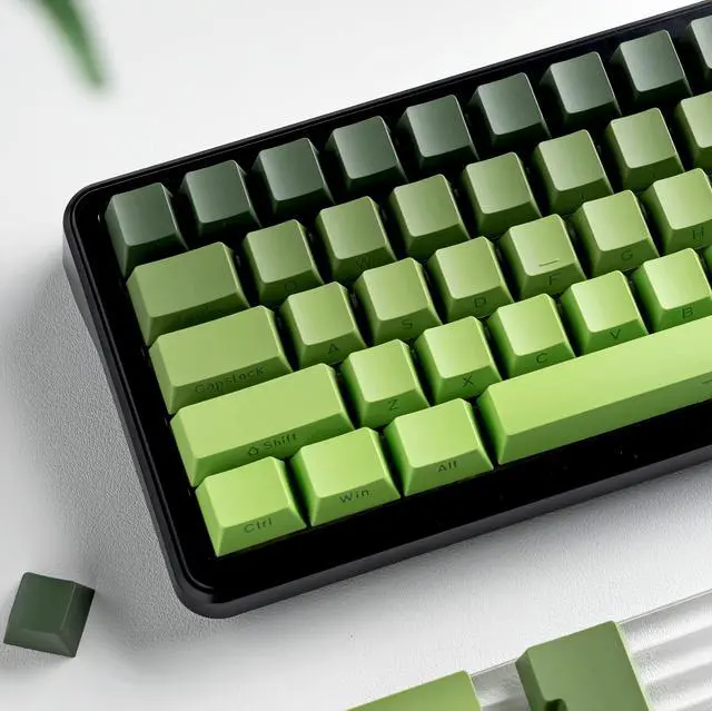 Main image of Womier Double Shot PBT Keycaps Set, Shine Through Keyboard keycaps,Side Printed Custom Key caps 60% 75% 100%,OEM Profile Japanese keycap for Mechanical Keyboard MX Switch,Matcha Green