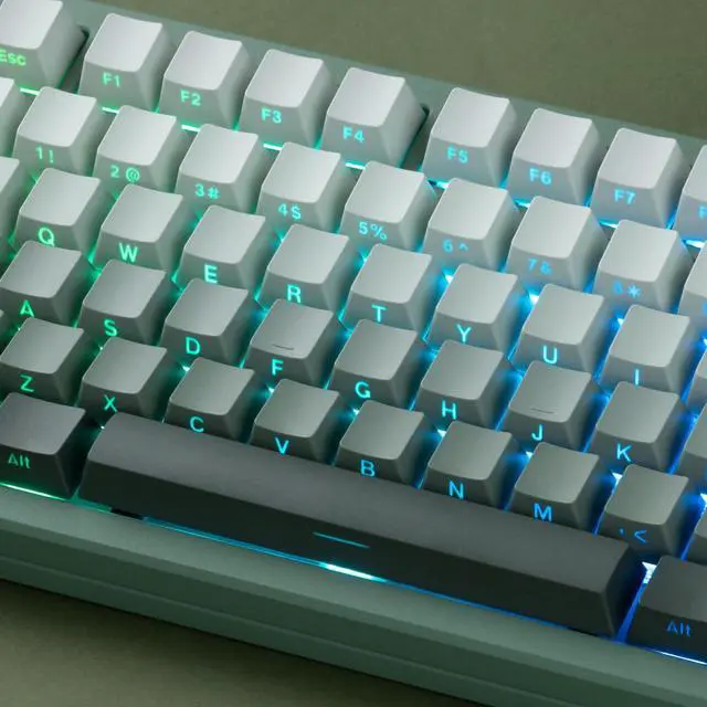 Alt view image 5 of 7 - Womier Double Shot PBT keycaps Set,Shine Through Keyboard keycaps Gradient 60% 75% 100%,OEM Profile Keyboard caps,Side Printed Key caps for Mechanical Gaming Keyboards,Seaweed Green
