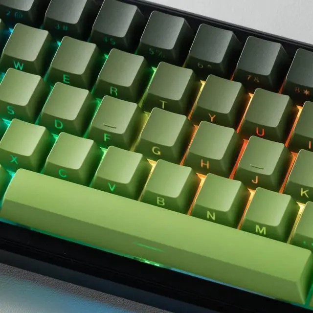 Alt view image 5 of 6 - Womier Double Shot PBT Keycaps Set, Shine Through Keyboard keycaps,Side Printed Custom Key caps 60% 75% 100%,OEM Profile Japanese keycap for Mechanical Keyboard MX Switch,Matcha Green