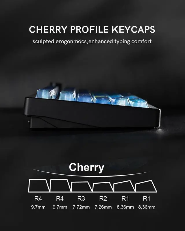 Alt view image 2 of 7 - Womier Blue Transparent Keycaps 115 Keys Starry Sky Shine-Through, Cherry Profile PC Keycap Set for MX Switch Mechanical Keyboard, Fits 60% 65% 75% 80% 100% Layouts