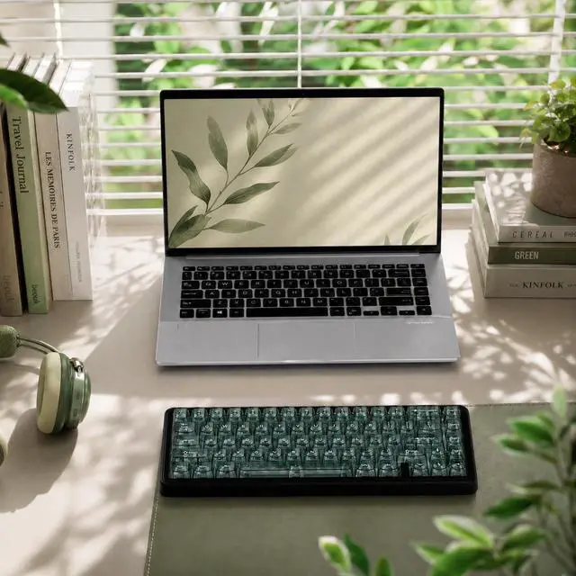 Alt view image 7 of 7 - Womier Mint Green Clear Keycaps Set,Glossy Jelly Keyboard keycaps | Tranlucent keyboard caps ceramic style,MDA Profile,115 keys PC keycaps for Mechanical Keyboard with MX Switches