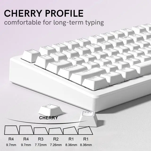 Alt view image 5 of 7 - Womier PBT Keycaps Set 130 Keys, Custom White Japanese Keyboard Doubleshot Dye Sub Side Print Shine Through Keycaps 60 65 75 100 Percent, Cherry Profile (White 4)