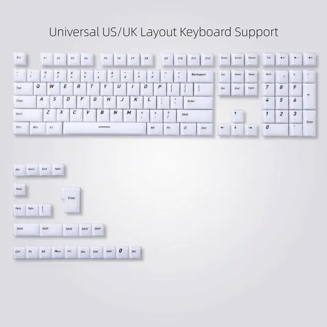 Alt view image 6 of 6 - Womier Thick Jelly Keycaps Frosted, White Custom Shine Through Keycaps | Keycaps for Mechanical Keyboard Caps, CSA Profile 132-Keycap Set with US/UK Layout for 60%/65%/75%/Full Keybord(Only Keycaps)