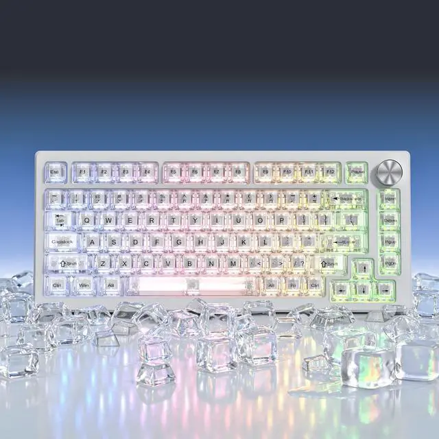 Alt view image 7 of 7 - Womier White Clear Keyboard keycaps,Transparent Key caps 60 75 100 Percent,Crystal Jelly Keycap Set,Shine Through Key caps.,Cherry Profile Keyboard caps for Mx Switches Mechanical Keyboard