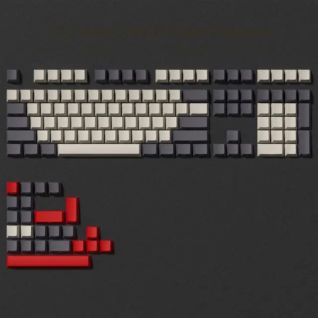 Alt view image 7 of 7 - Womier Shine Through Double Shot PBT Keycaps Set, Cherry Profile Custom Keycaps 60 65 75 100 Percent for 61/64/68/84/87/100/104/108 Retro Gaming Mechanical Keyboard, Purple Gray Red