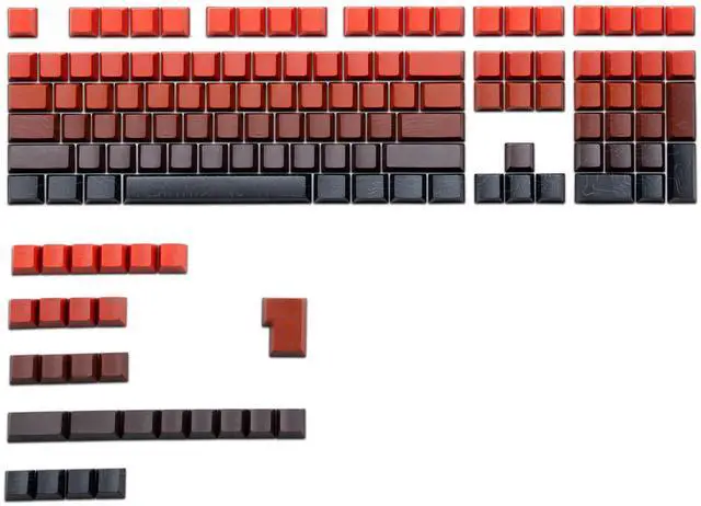 Alt view image 4 of 6 - Womier Double Shot PBT keycaps Set,Red/Black Topographic Keycaps | Shine Through Keyboard caps,Line Backlit,Side Printed,135key cherry Profile keycap for 60% 75% 100% Mechanical Keyboards