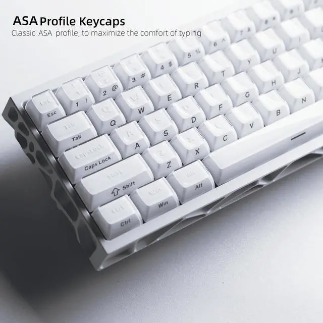 Alt view image 2 of 7 - Womier White Jelly Keycaps 3.0, Shine Through Keycaps | Keyboard Caps, Stereo Relief ASA Profile Custom Key caps for 60 75 100% Mechanical Keyboards with Cherry/Gateron MX Switches