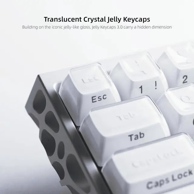 Alt view image 4 of 7 - Womier White Jelly Keycaps 3.0, Shine Through Keycaps | Keyboard Caps, Stereo Relief ASA Profile Custom Key caps for 60 75 100% Mechanical Keyboards with Cherry/Gateron MX Switches