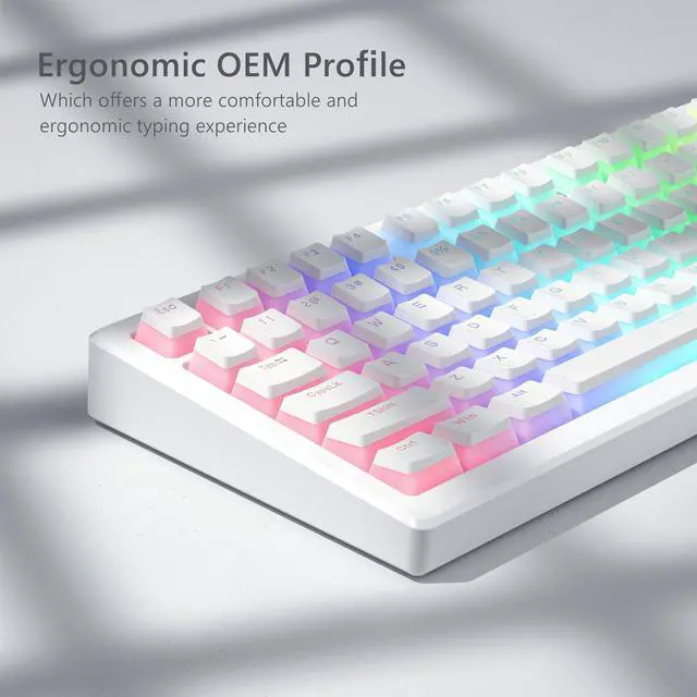 Alt view image 2 of 6 - Womier Shine Through PBT Keycaps, Pudding White Keyboard Keycaps | OEM Profile Custom Keycaps 75 Percent 129-key Set for 60% 65% 75% 100% Cherry Gateron MX Mechanical Keyboard-White