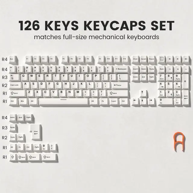 Alt view image 2 of 6 - Womier Keyboard keycaps Set, Double Shot PBT keycaps,Cherry Profile Custom Key caps 60 65 75 100 Percent for Cherry-mx Full Size Retro Mechanical Keyboard,Milky White