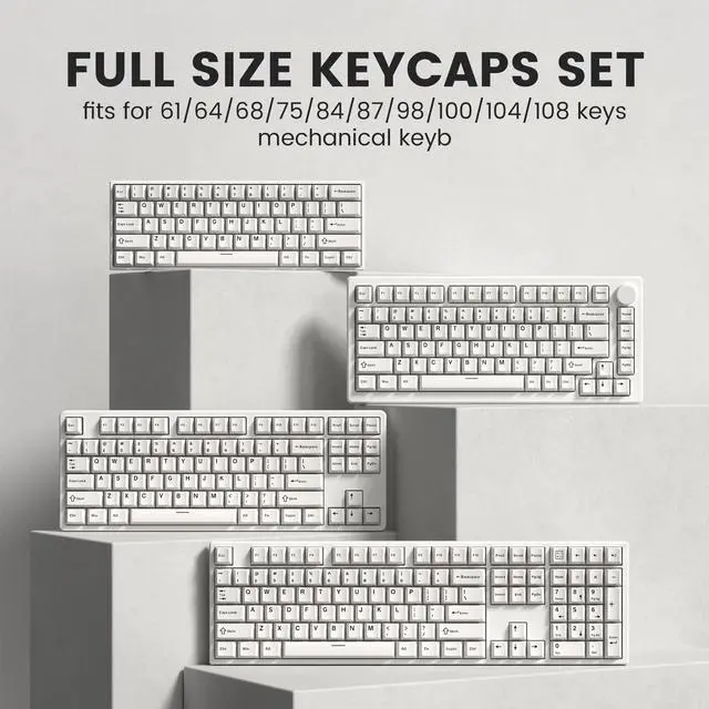 Alt view image 5 of 6 - Womier Keyboard keycaps Set, Double Shot PBT keycaps,Cherry Profile Custom Key caps 60 65 75 100 Percent for Cherry-mx Full Size Retro Mechanical Keyboard,Milky White