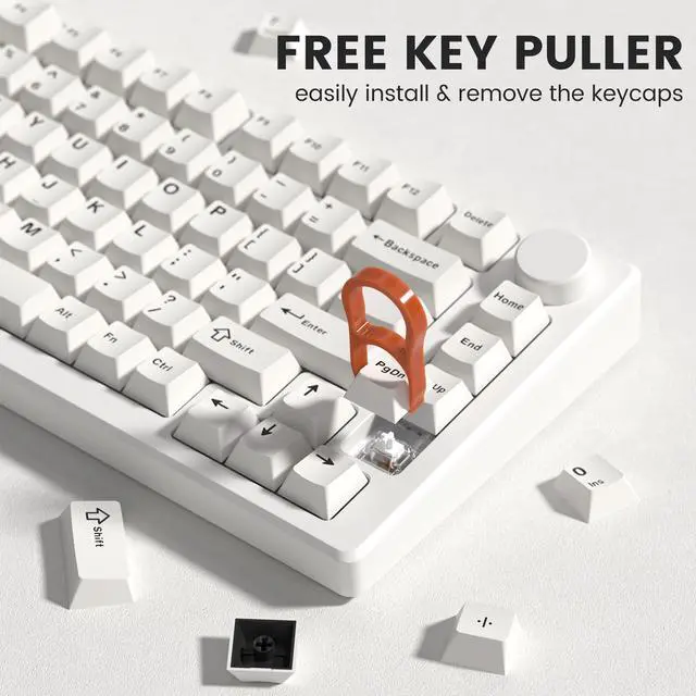 Alt view image 6 of 6 - Womier Keyboard keycaps Set, Double Shot PBT keycaps,Cherry Profile Custom Key caps 60 65 75 100 Percent for Cherry-mx Full Size Retro Mechanical Keyboard,Milky White
