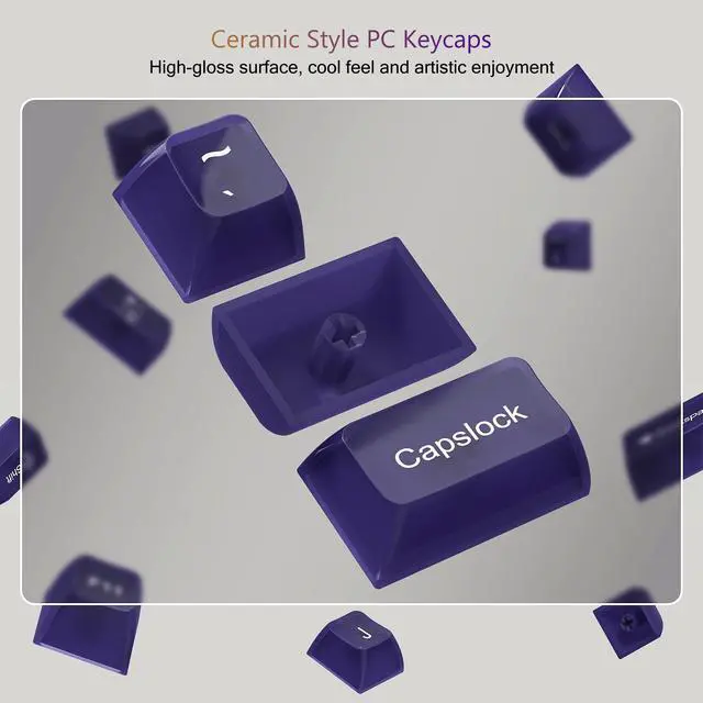Alt view image 4 of 6 - Womier Keyboard Keycaps Jelly Purple, Cute Keycaps Transparent Clear | Custom Keycap 60 65 75 100 Percent for Cherry MX, Kailh, Outemu, Gateron Mechanical Keyboards(MDA Profile)