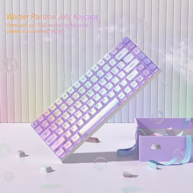 Alt view image 4 of 6 - Womier Keyboard Keycaps Jelly - Shine Through keycaps, Clear Key Cap | Transparent Custom 60 65 75 100 Percent for Cherry MX, Outemu, Gateron Mechanical Keyboards (MDA Profile-Starry Sky)