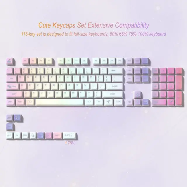 Alt view image 6 of 6 - Womier Keyboard Keycaps Jelly - Shine Through keycaps, Clear Key Cap | Transparent Custom 60 65 75 100 Percent for Cherry MX, Outemu, Gateron Mechanical Keyboards (MDA Profile-Starry Sky)