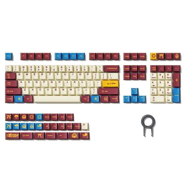 Alt view image 7 of 7 - Womier Cherry Profile PBT Keycaps 135 Keys Japanese Koi Shrine Theme, Dye-Sublimation Keycap Set for MX Switch Mechanical Keyboard, Fits 60% 65% 75% 80% 100% US Layout