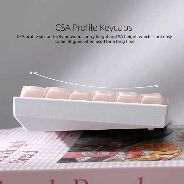 Alt view image 5 of 6 - Womier Thick Jelly Keycaps Frosted, Pink Foundation Shine Through Keycaps | Keycaps for Mechanical Keyboard Caps, CSA Profile 132-Keycap Set with US/UK Layout for 60%/65%/75%/Full Keybord(Only Keycaps