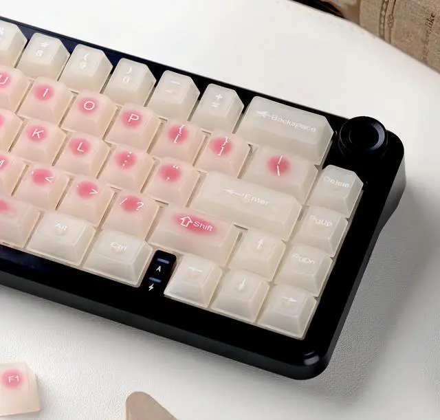 Main image of Womier Beige Jade keycaps Clear, Translucent Jelly PC Keyboard caps,Frost Shine Through keycap Set,115-keys Cherry Profile Custom keycap for 60% 65% 75% 100% Cherry Gateron MX Mechanical Keyboard